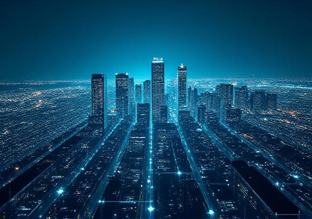 Modern financial technology visualization over a Johannesburg city map